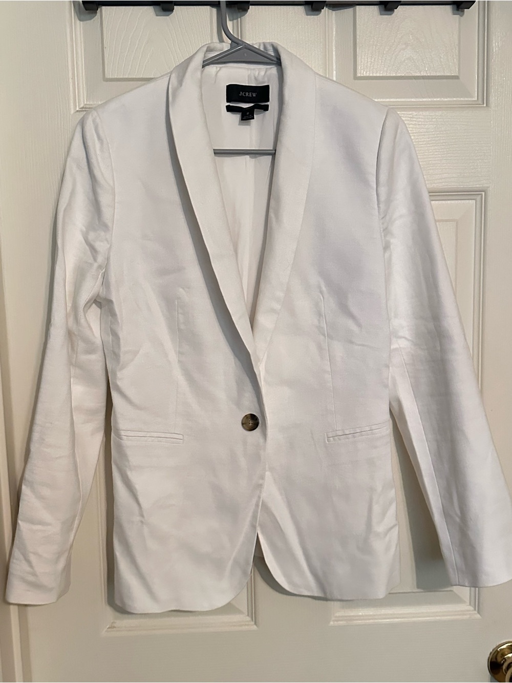 J. Crew White Single-Button Shawl-Collar Blazer